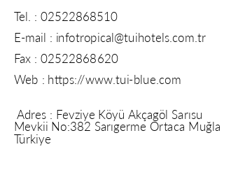 Tui Blue Tropical iletiim bilgileri
